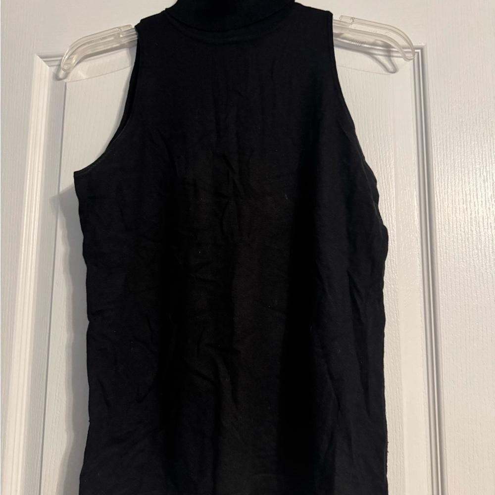 Lauren Ralph Lauren Black Sleeveless Turtleneck Sweater Tank